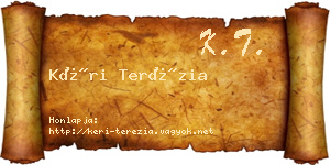 Kéri Terézia névjegykártya